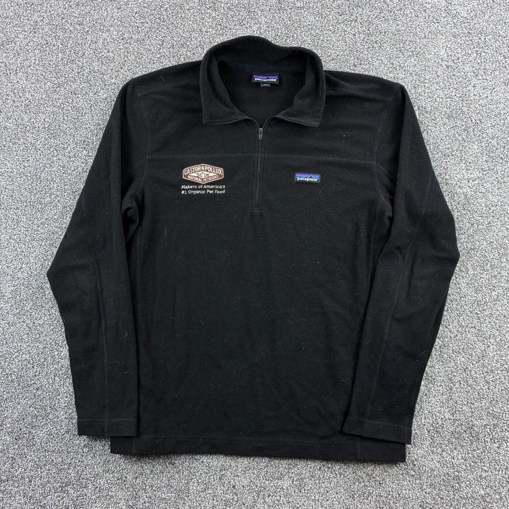 Patagonia Micro D Snap T Pullover Mens Large Black Fleece Mock Neck 26176